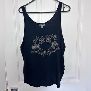 SOVRIN Apparel Crystals and Skulls Side Slit Tank Top